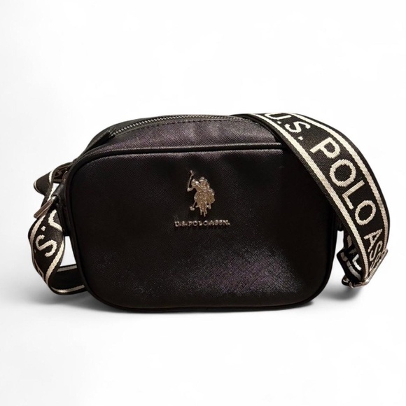 Black US Polo Assn. Crossbody Bag With Adjustable Strap - Picture 1 of 8
